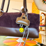 Cindy Vegan Bowler Bag in Chocolate