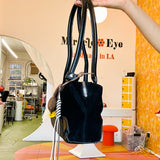 Cindy Vegan Bowler Bag in Black