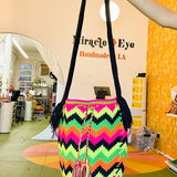 Colombian Bag - Technicolor Lime Pink Chevron