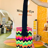 Colombian Bag - Technicolor Lime Pink Chevron