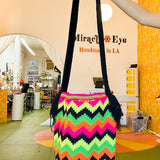 Colombian Bag - Technicolor Lime Pink Chevron