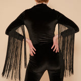 Rainbow Chaser Fringe Jumpsuit in Black