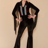Rainbow Chaser Fringe Jumpsuit in Black