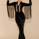 Rainbow Chaser Fringe Jumpsuit in Black
