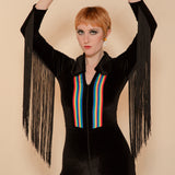 Rainbow Chaser Fringe Jumpsuit in Black