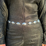 Daisy Gems Chain Belt in Silver
