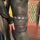 Daisy Gems Chain Belt in Silver