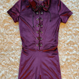 Playgirl Lace-Up Romper in Mulberry Glitter