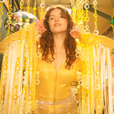 Rhinestone Cowgirl Drop Chain Belt in Gold