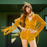 Heart of Gold Fringe Romper