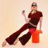 Jagger Jumpsuit in Maroon