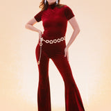 Jagger Jumpsuit in Maroon