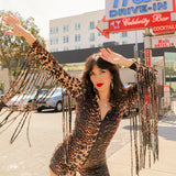 Leopard Fringe Romper