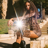 Leopard Fringe Romper