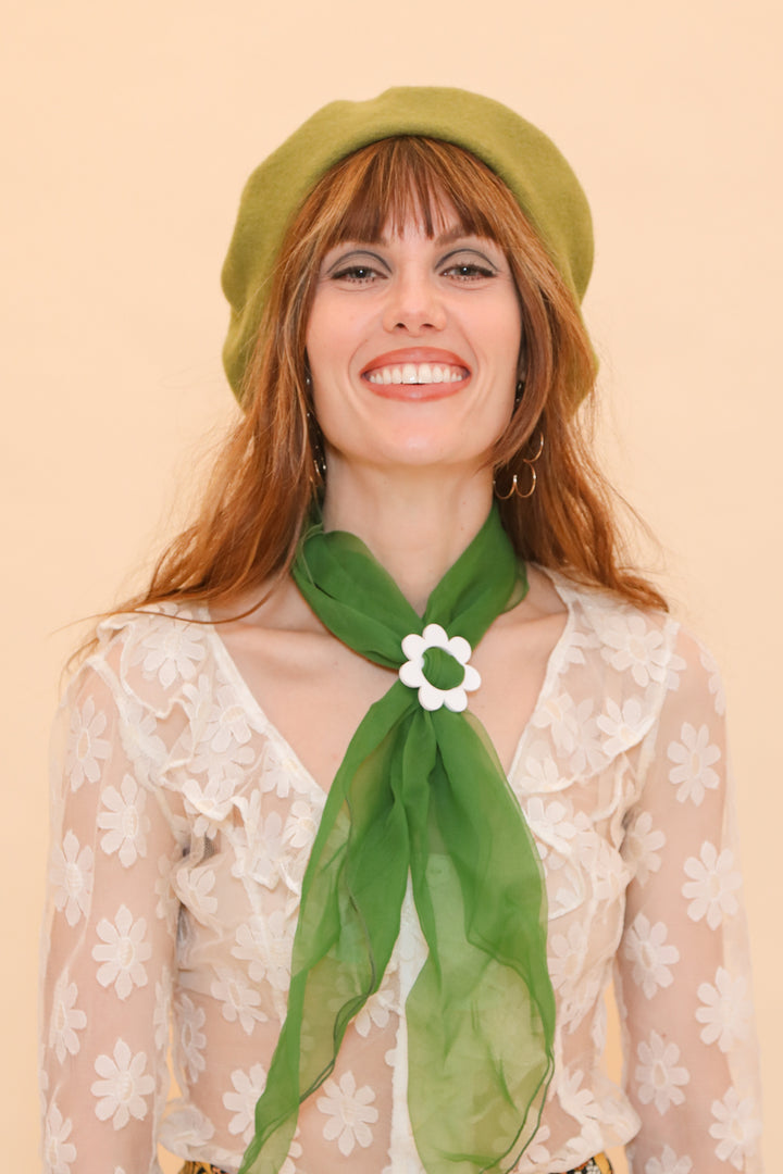 Brigitte Beret in Evergreen