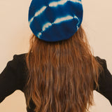 Brigitte Beret in Indigo Tie-Dye