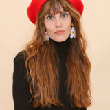 Brigitte Beret in Cherry Red