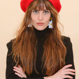 Brigitte Beret in Cherry Red