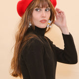 Brigitte Beret in Cherry Red