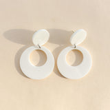 Mod Round Earrings in White