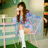 Psychedelic Swirl Fringe Romper