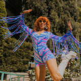Psychedelic Swirl Fringe Romper