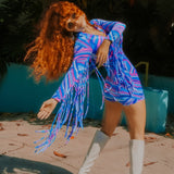 Psychedelic Swirl Fringe Romper