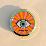 Rainbow Eye Mirror Compact in Gold