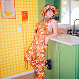 Cecilia Jumpsuit in Rust Swirl