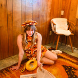 Audrey Mini-Dress in Rust Swirl
