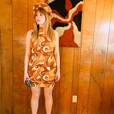Audrey Mini-Dress in Rust Swirl