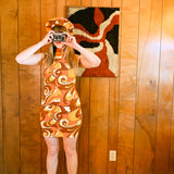 Audrey Mini-Dress in Rust Swirl