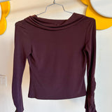 Vintage 1990’s Brown Slinky Hook-and-Eye Long-Sleeve Shirt - M/L