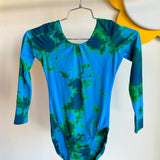 Vintage Blue Green Tie-Dye ¾ Sleeve Bodysuit - S