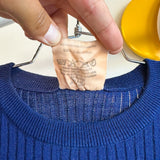Vintage Courrèges Blue Rib Knit Short Sleeve Shirt - M/L