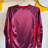 Y2K Maroon Satin Long-Sleeve Sports Jersey - L