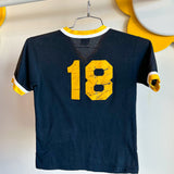 Vintage 1970’s Point All Stars Black Yellow Baby Tee - XS/S
