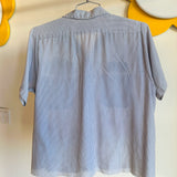 Vintage 1970’s Mechanic Stripe Button-Up Love Bug Patch Shirt - L/XL