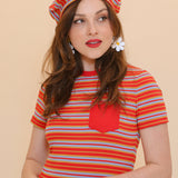 Tomato Stripe Beret