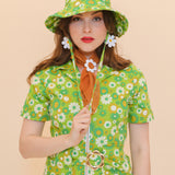 Green Daisy Sun Hat