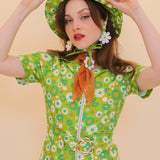 Green Daisy Sun Hat