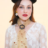 Daisy Scarf Slide in Black