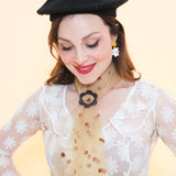 Daisy Scarf Slide in Black