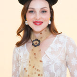 Daisy Scarf Slide in Black