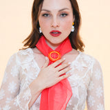 Mod Circle Scarf Slide in Tangerine