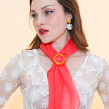 Mod Circle Scarf Slide in Tangerine