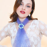 Daisy Scarf Slide in Baby Blue