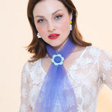 Daisy Scarf Slide in Baby Blue