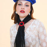 Daisy Scarf Slide in Cherry