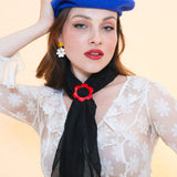 Daisy Scarf Slide in Cherry